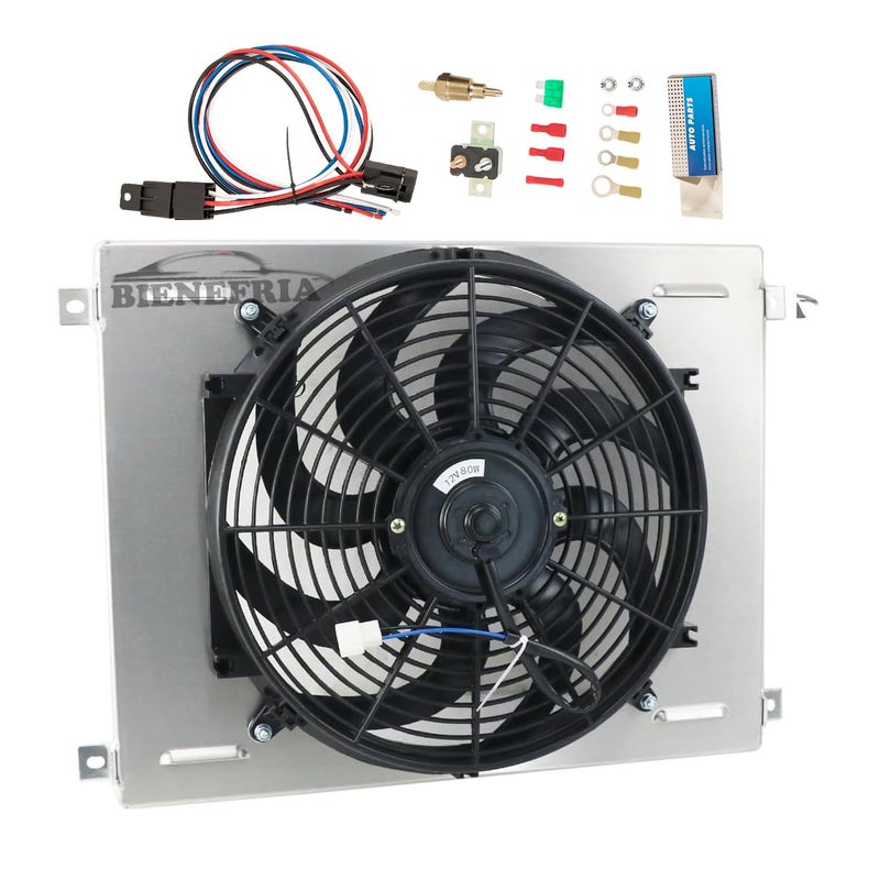 BIENEFRIA Aluminum Electric Shroud Fan FIT for 1967 1968 1969 1970 Ford Mustang Fairlane Falcon V8 - Image 1